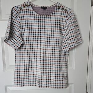 Ann Taylor Multicolor Checkered Blouse
